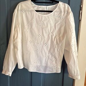 Maurices White Long Sleeve Boxy Blouse